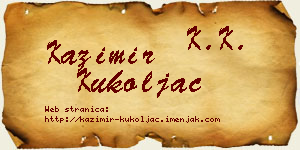 Kazimir Kukoljac vizit kartica